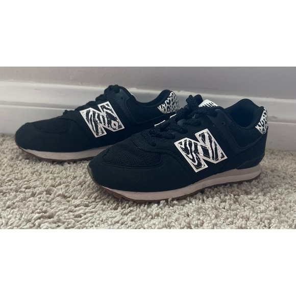 New Balance Other - New Balance Sneakers Youth 13 Black White Animal Print Trainer Athletic Casual‎